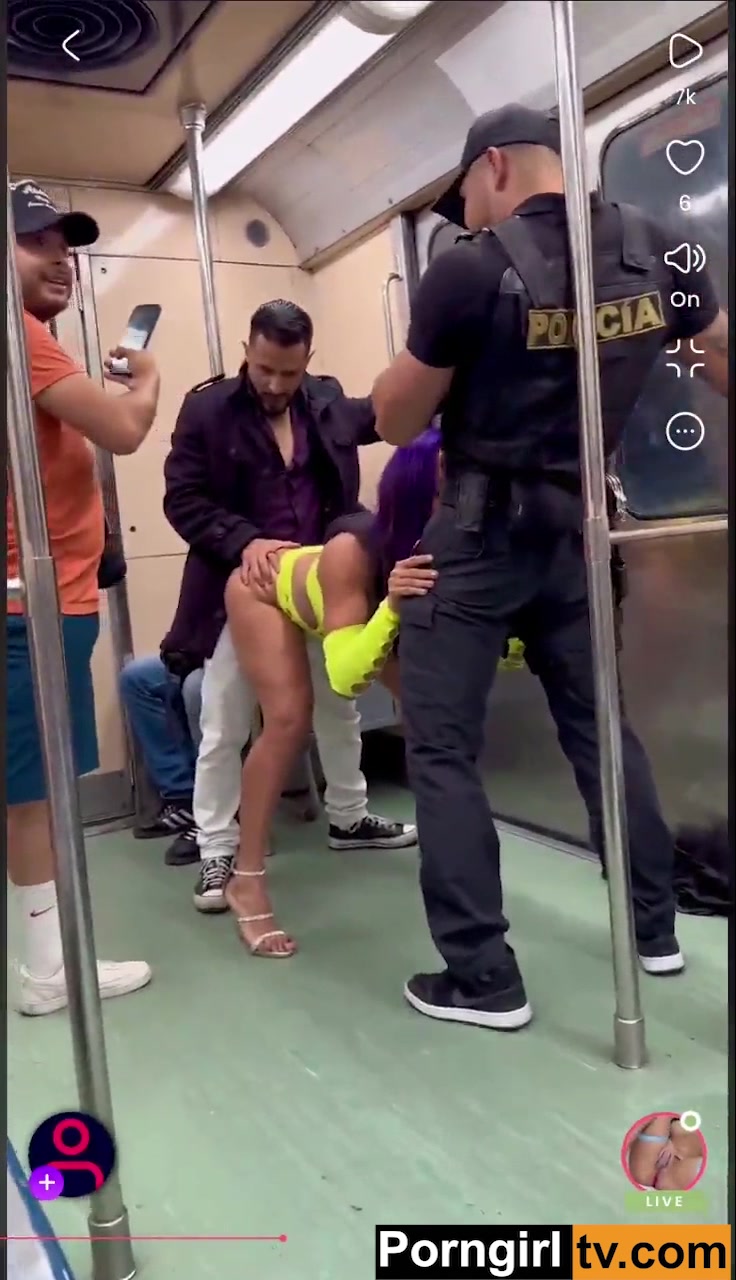 Luna Bella s threesome sex tape on the metro in Mexico City!!!